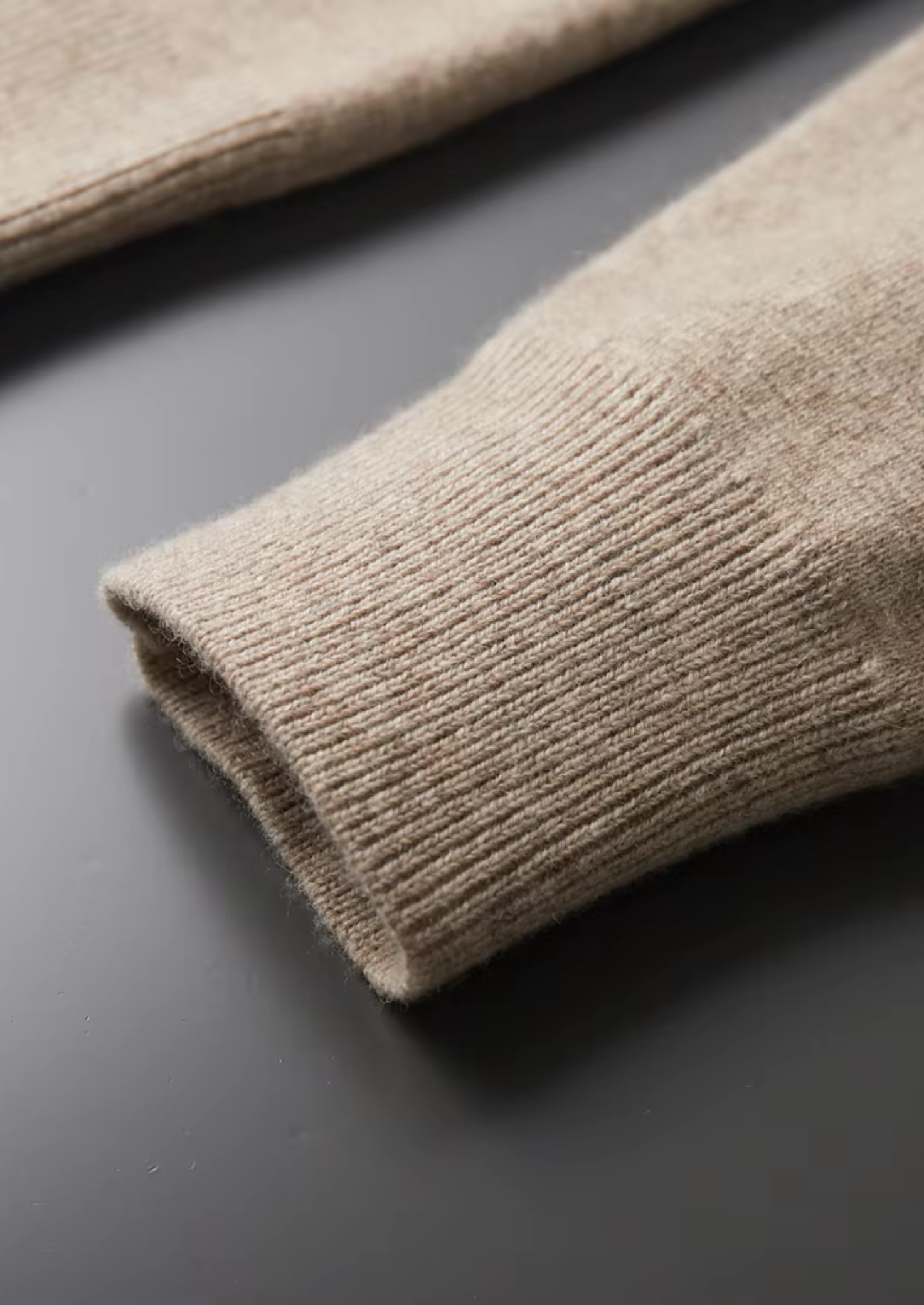 Extrafeine Merino-Wolle Reißverschluss-Polo-Strickjacke