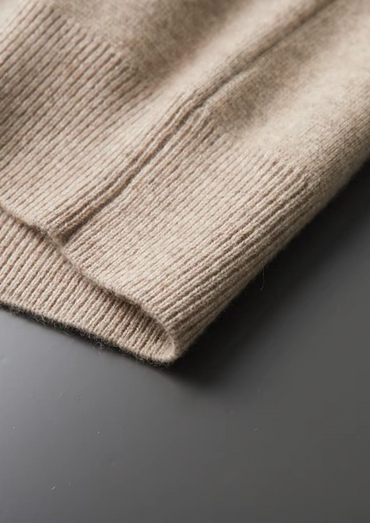 Extrafeine Merino-Wolle Reißverschluss-Polo-Strickjacke
