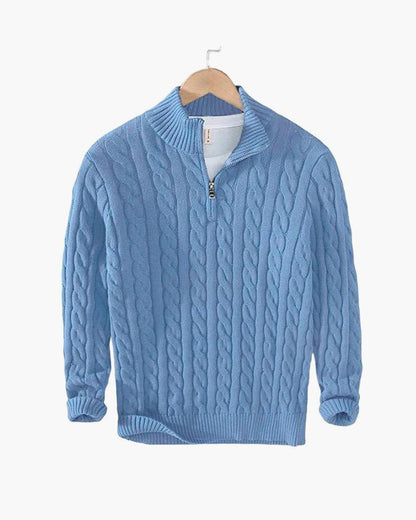 TAEBAEK Zopfmuster-Pullover mit Reißverschluss
