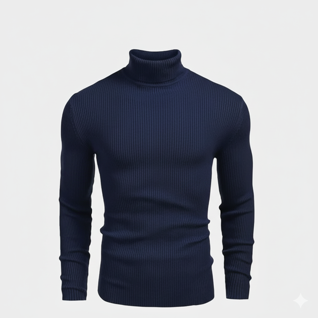 Gerippter Rollkragenpullover 