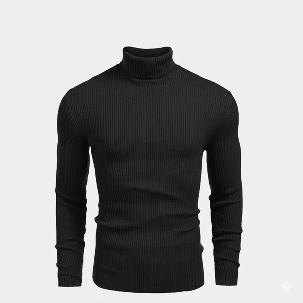 Gerippter Rollkragenpullover 