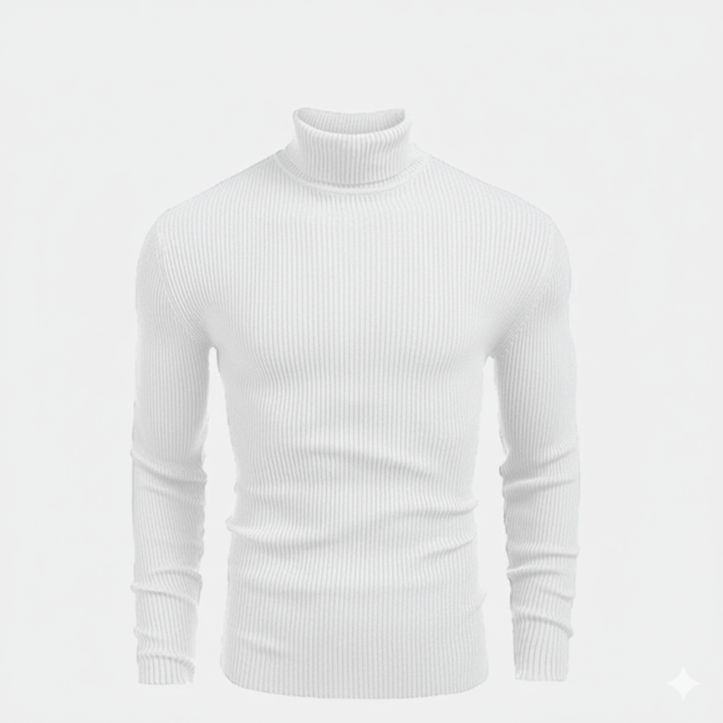 Gerippter Rollkragenpullover 