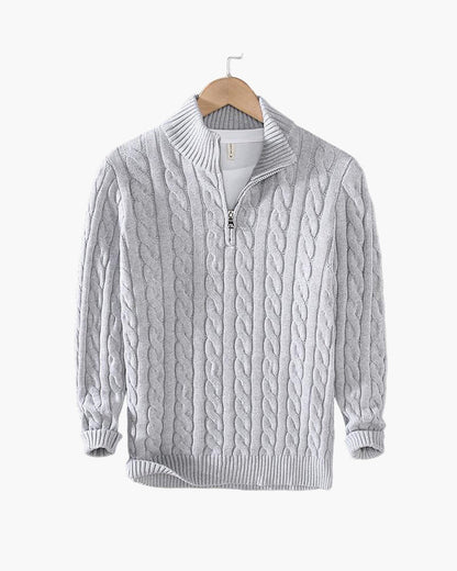 TAEBAEK Zopfmuster-Pullover mit Reißverschluss