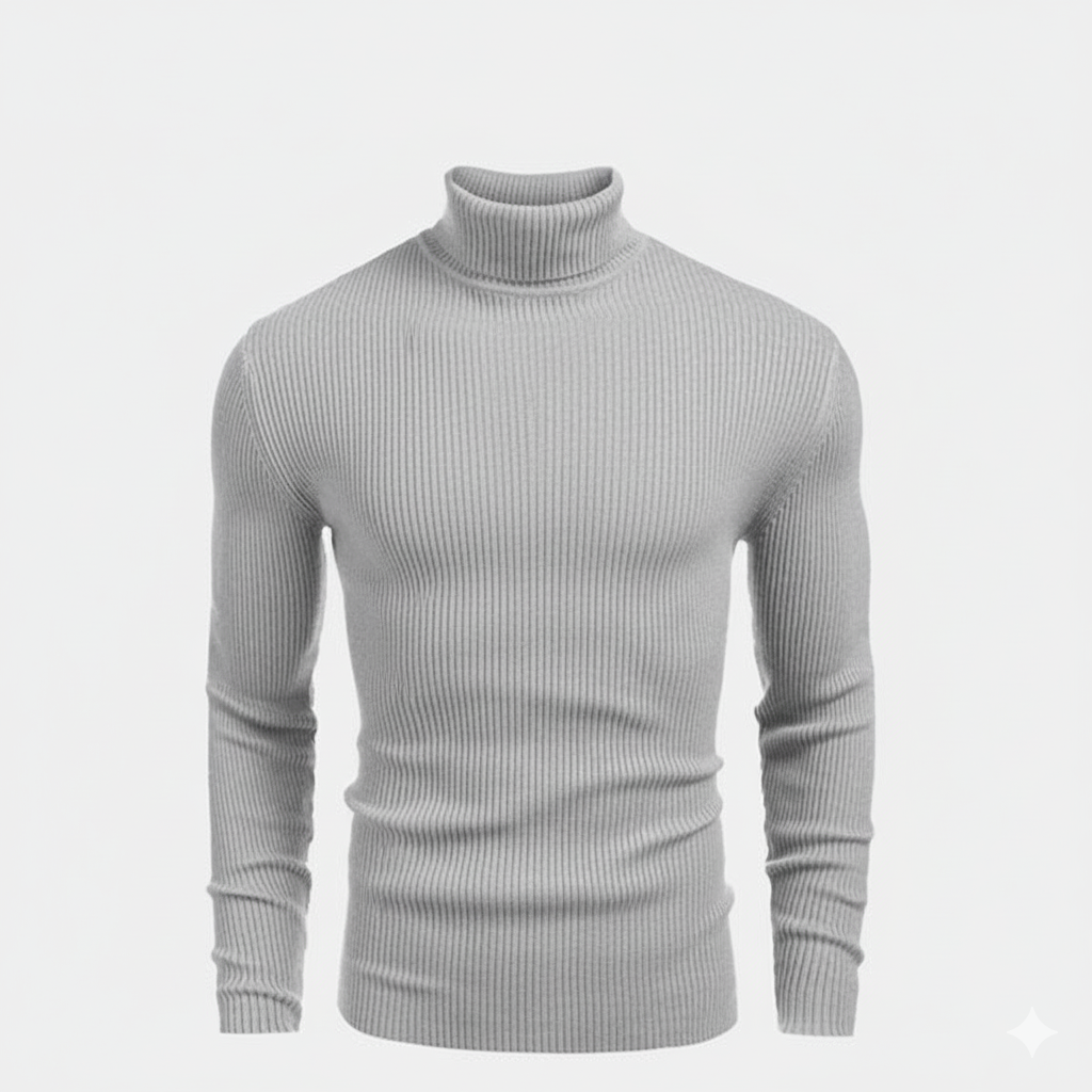 Gerippter Rollkragenpullover 