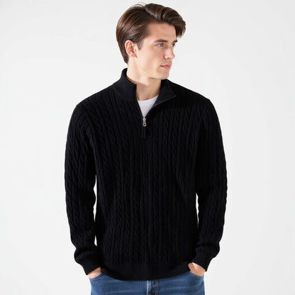 TAEBAEK Zopfmuster-Pullover mit Reißverschluss