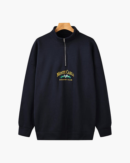 MONTE CARLO Vintage Viertelreißverschluss-Pullover