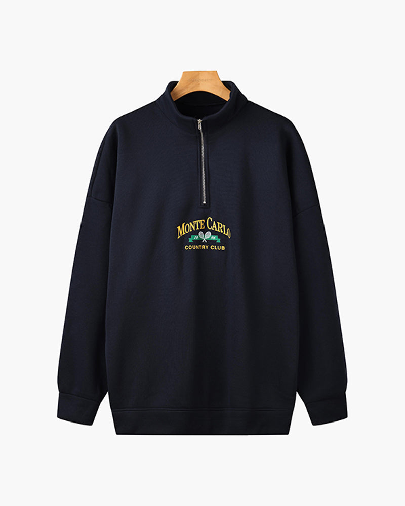 MONTE CARLO Vintage Viertelreißverschluss-Pullover